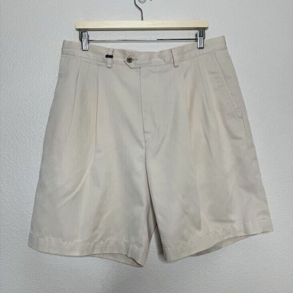 Callaway Golf Shorts Mens 36x9 Pro-Spin Pleated Chino Beige Khaki Outdoor - Picture 1 of 14